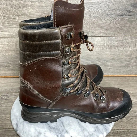Schnees Boots Mens 8.5 Brown Leather Event Lace Up Heavy Steel Toe Hunting Tough